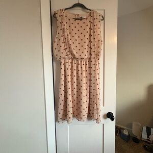 Gilli Brown Polka Dot TanChiffon Dress